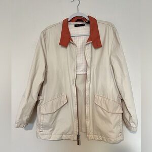 Alan Flusser Cream and Red Utility Jacket